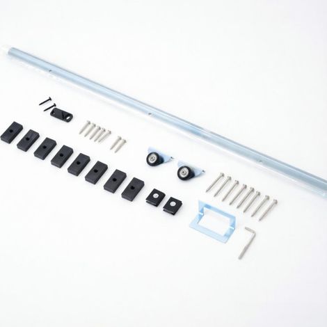 Kit de herrajes para puerta corredera de acero, riel de 186 cm, carga máxima 30 kg, color multicolor (1/5)