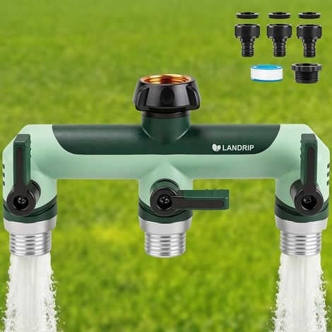 Distributeur d'eau 3 Voies pour Tuyau d'arrosage, 3/4 ", sans Fuite, résistant au Froid et aux UV, pour Jardin, Irrigation, Camping-Car, intérieur, Machine à Laver, Vert