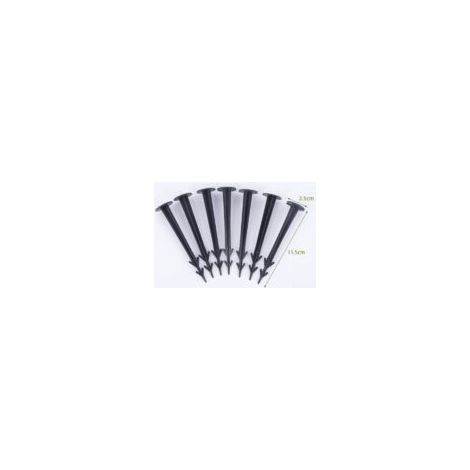 Paquete de 100 estacas de anclaje de plástico negro, 12 cm, resistentes a los rayos UV - Crezuo