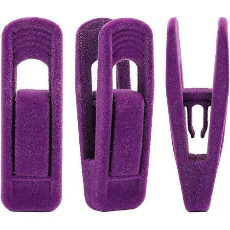 Pinces pour cintres en velours - Crochets antidérapants pour pantalons/costumes (lot de 20) (1/2)