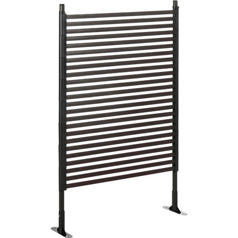 Panneau de Clôture Brise-Vue – Métal, Modulable – Avec Pieds ou Piquets – 93×22×150 cm