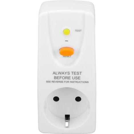 Enchufe GFCI de 16 A con protección contra fugas, apagado automático, protección contra sobretensiones, resistente al agua y a los golpes para hidrolavadoras y spas (blanco) (1/5)