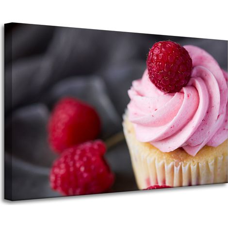 Stampa su tela "Cucina: Lampone e Cupcake" 90x60