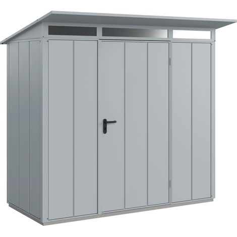 Hörmann Metall-Gerätehaus Berry Modern mit Pultdach Typ 1, 248 x 153 cm, fenstergrau, 3,8 m², 1-flüglige Tür (1/5)