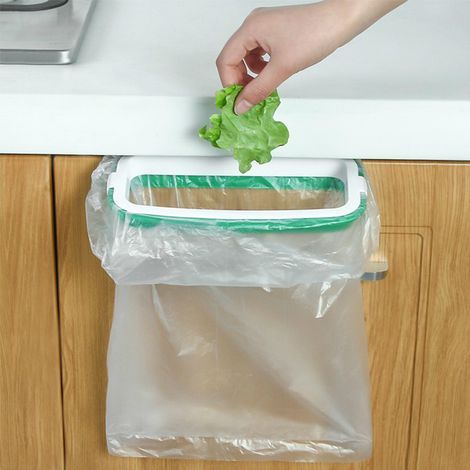 Porte-sac poubelle de cuisine armoire à poubelle suspendue en plastique (1/5)