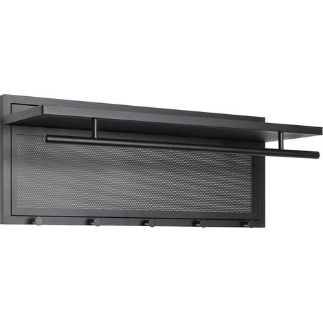 Patère Murale en Métal "Paulo" 75cm Noir (1/4)