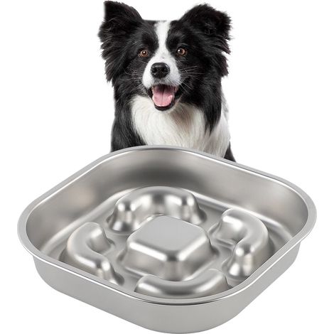 Gamelle anti-goutte pour chiens - Insert pour gamelle à alimentation lente - Anti-étouffement - Grande gamelle en silicone - Anti-projection - Favorise la digestion - Gamelle pour chiens et chats (1/5)