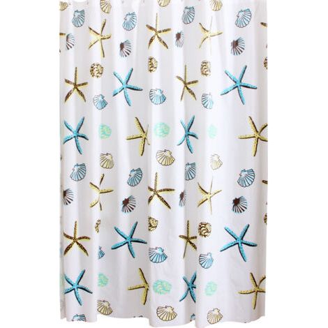 Rideaux de Douche Imperméable Anti-moisissure PEVA étoile de mer Rideaux décoratifs de Salle de Bains pour la Maison et l'hôtel 120 x 180 cm (1/5)