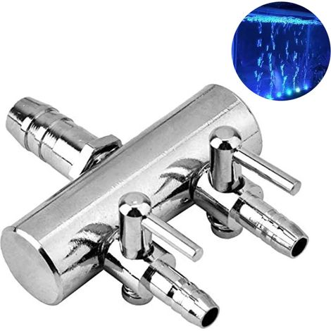 Luftpumpe Shunt,Luftventilverbinde 2 Köpfe Edelstahl Luftverteiler Air Ventil Schlauchverbinder Filter für Aquarium Fisch Tank,Luftverteiler Eingang 8 mm Ausgang 4 mm Lufthahn Aquarium Zubehör