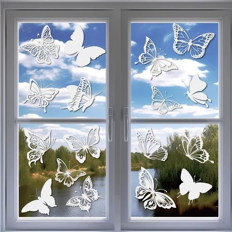 Autocollant Fenêtre Enfant, 4 Feuilles 24Pcs Stickers Fenêtre Fleurs, Décoration Fenêtre Electrostatique, Stickers Vitres Décoratifs Réutilisables pour Salons, Chambres, Chambre d'enfants (1/5)