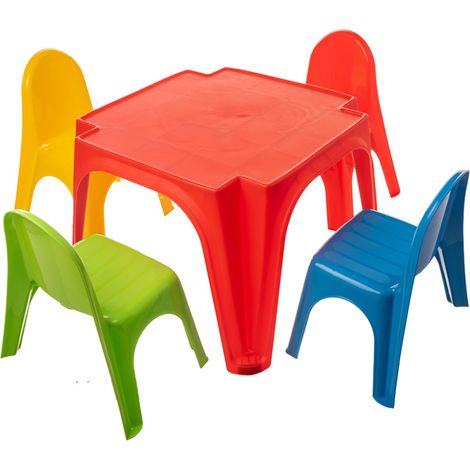 Starplast Kinder Möbelset Tisch mit 4 Stühlen Spieltisch- & Stuhl-Sets (1/3)