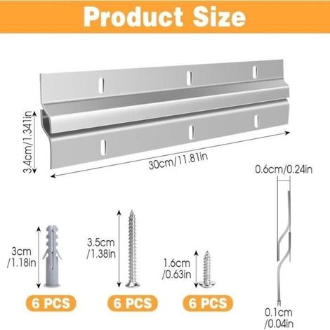 Rail Fixation en Z pour Miroir Lourd, 2 Supports de Fixation Murale Barre en Z, 30cm Cintre pour Tableaux Français pour Suspendre