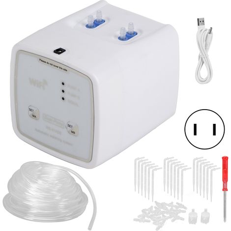 Arroseur intelligent WiFi pour jardin, kit d'irrigation goutte-à-goutte avec pompe double 100-240V, programmateur d'arrosage automatique, prise US. (1/5)