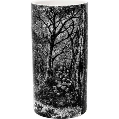 Vase Cylindre en Dolomite "Black Forest" 25cm Noir (1/3)
