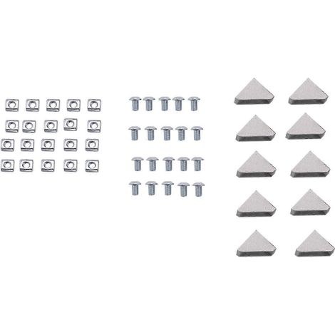 Kit de 50 équerres d'angle série 2020, connecteurs de profilés en aluminium pour rainure en T de 20 mm, joint à 90° avec écrous en T et vis. (1/5)