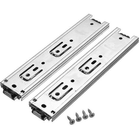 Lot de 2 glissières de tiroir de 20 cm avec roulement à billes et quincaillerie pour meubles (1/2)
