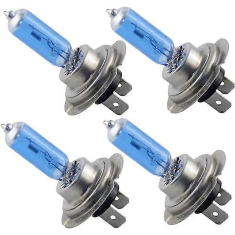 Set mit 4 H7-Scheinwerferlampen, 12 V/100 W, Xenon- und Halogengas, hohe Leistung für Abblend- und Fernlicht. – AquaForge