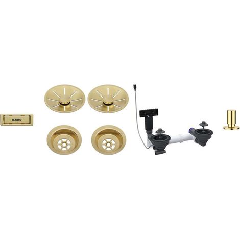 Blanco - Kit di scarico InFino, con comando dello scarico, color oro 207443