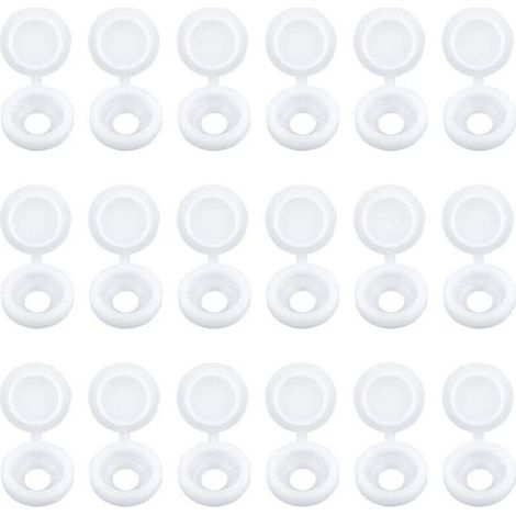 Lot de 100 Capuchons Blanc de Vis à Charnière Bouchons à Vis en Plastique pour Meubles Placards Étagères (1/5)