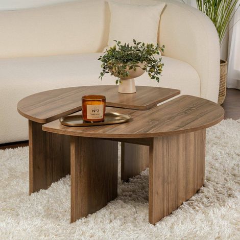 Dmora - Wohnzimmertisch Codroipo, Niedriger Wohnzimmertisch, Kaffeeregal, Couchtisch für Sofa, 90x90 h41 cm, Nussbaum (1/5)