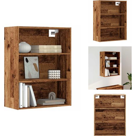Armoire murale suspendue vieux bois 69,5x32,5x90 cm - Armoire Murale Suspendue - Armoires Murales Suspendues - Armoire - Armoire De Rangement (1/5)