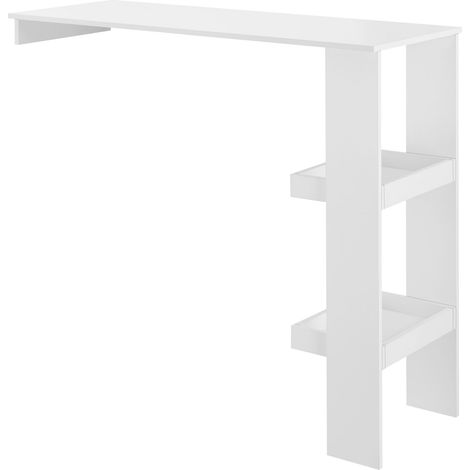 Mesa alta de diseño con mueble bistro de pared 120 cm blanco 030006199