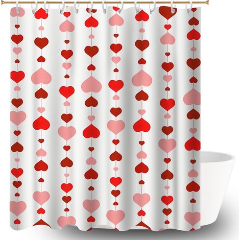 Voile de douche polyester 180x180 poids aux ourlets polyester pour salle de bain pour maison de campagne (1/5)