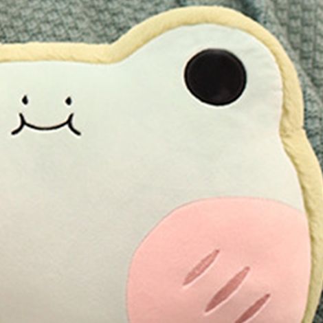 Coussin en forme d'animal, peluche douce en flanelle, motif grenouille verte avocat, 40 x 30 cm, idéal comme cadeau de Noël pour enfants. (1/5)