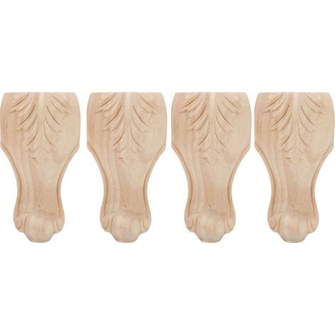 4 Pieds de Meuble Sculptés pour Canapé, Armoire, Table Basse - 12 x 6cm - Accessoires Hôtel et Maison d'Hôtes (1/5)