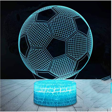 Lampe de football 3D LED Veilleuse avec télécommande, 7 couleurs sélectionnables Interrupteur tactile à intensité variable USB Lampe de nuit Cadeau d'anniversaire, Joyeux Nol Cadeaux pour filles, homm (1/5)