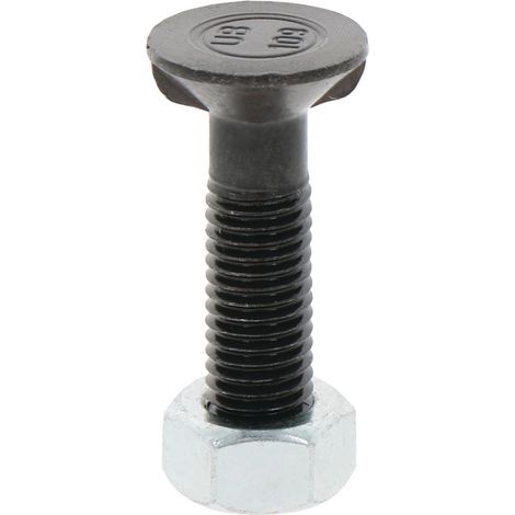 Boulon de charrue à double nez, 8 pièces, M12 x 1,75 x 50 mm, classe 10.9, DIN 11014, GRANIT
