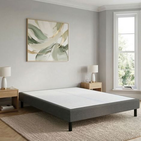 Sommier déco tapissier 160x200 cm en kit Terre de Nuit Anthracite