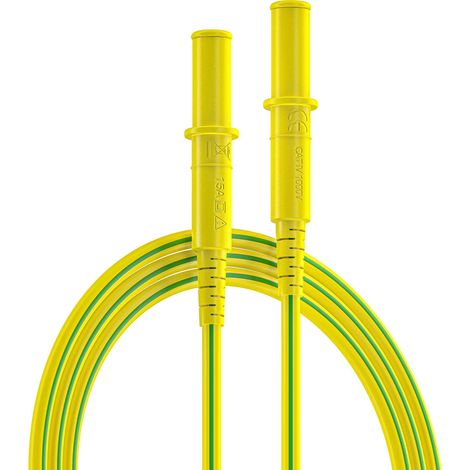 Cordons de test RS PRO, Vert/Jaune, 10A, 1000V, long. 250mm ( Prix pour 1 )