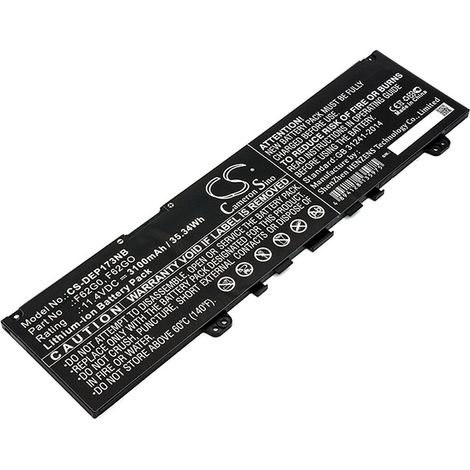 NX - Batterie ordinateur portable compatible Dell 11.4V 3100mAh - F62G0F62GO03 (1/3)