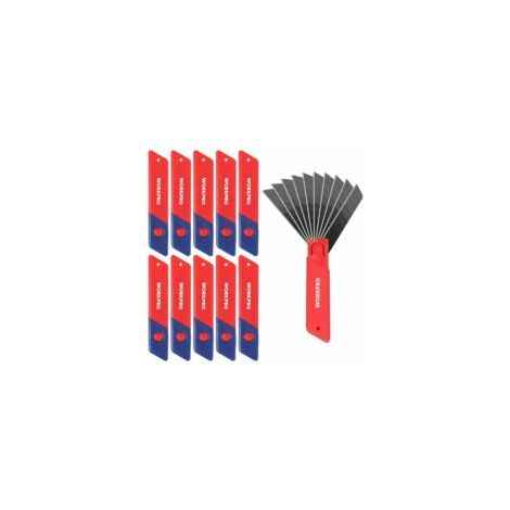 Lot de 100 Lames de Cutter 18mm, Lames S¨cables en SK5 avec Distributeur, ¨paisseur: 0,5mm, Longeur: 100mm