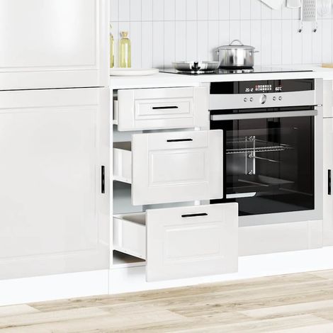 Küchenunterschrank „Porto“ Hochglanz-Weiß Holzwerkstoff