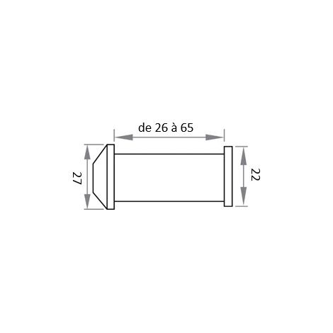 Microviseur pour porte de 25 à 45mm et 52 à 70mm diamètre 14mm laiton poli - HERACLES - MICRO-21