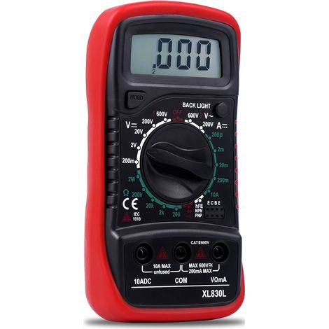 APEX Multimètre Numérique Portable,Mesure La Tension CA/CC, Ohmmètre, Courant CC, Résistance, Continuité etc. La batterie ne comprend pas (1/5)