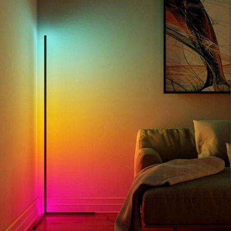 Silumen – Lampe sur pied connectée WiFi RGBW 142 cm – Télécommande incluse – Compatible avec Tuya Smart – Éclairage d'ambiance programmable