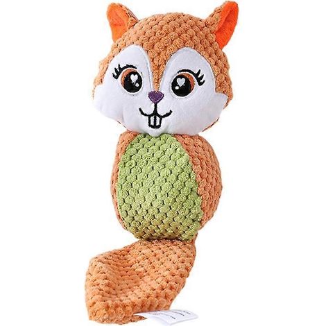 Jouet à mâcher souple pour chien, surface irrégulière, animaux en peluche mignons pour les dents - Écureuil (1/5)