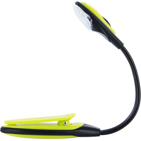 Lampada da lettura con clip, angolo di illuminazione regolabile, colore giallo. (1/4)