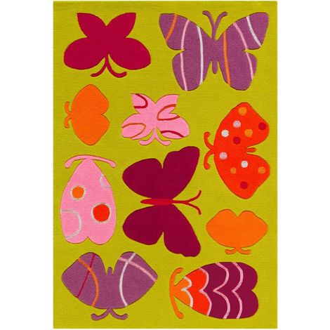 Tapis tissé à la main spirit glowy 3140 multicolore butterfly - 110 x 160 cm
