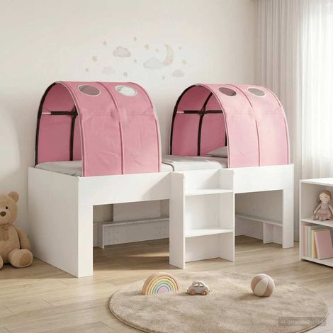 vidaXL Bed with Tunnel 3 pcs White and Pink Engineered Wood (1/5)