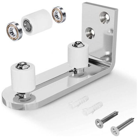 BUNTHAUS Guide Porte Coulissante Sol, Ajustable Guide de Plancher, Argent Guide de Plancher de la Porte Coulissante Pour Porte en Bois Coulissante Mur/porte (1/5)
