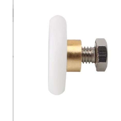 Lot de 4 roulettes de porte de douche en cuivre pour porte de salle de bain en verre, glissières de porte de douche coulissantes pour salle de bain Pièces de rechange à faire soi même (1/5)