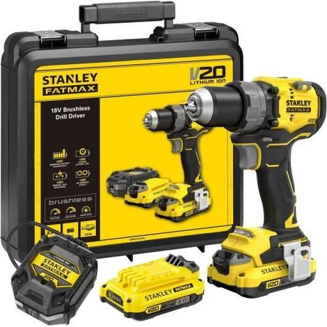 STANLEY FATMAX V20 Trapano Avvitatore 80 Nm Brushless - Lithium 18V - 2 Batterie da 2 Ah - SFMCD725D2K-QW (1/5)