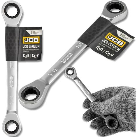 Clé à cliquet double JCB 12x13mm Cr-V 12 pans (1/5)
