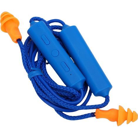 Decdeal Bluetooth-Headset mit Ohrstöpseln, 29 dB Geräuschunterdrückung, IPX5 wasserdicht, wiederaufladbar, Nackenbügel, für Baustellen und Werkstätten, Blau (1/5)