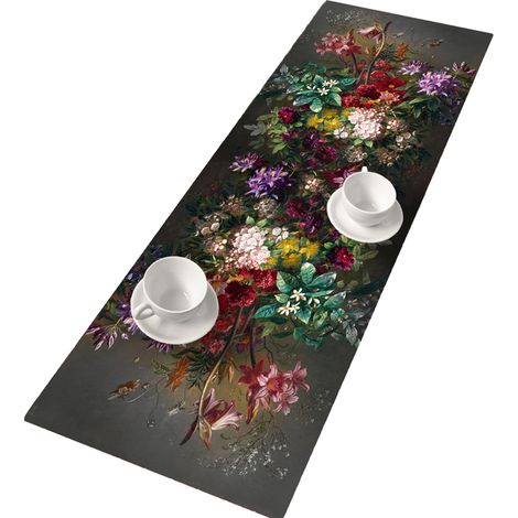 Runner da tavola Bouquet 95×33 cm - feltro ecologico, protezione per il tavolo, motivo decorativo, Bertoni (1/5)
