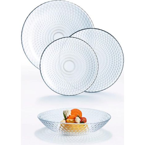 VAJILLA VIDRIO PAMPILLE CLEAR 18 PIEZAS